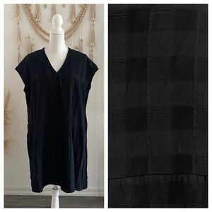 Grade & Gather Kai boxy gingham dress black Ascot + Hart store NEW gift black S